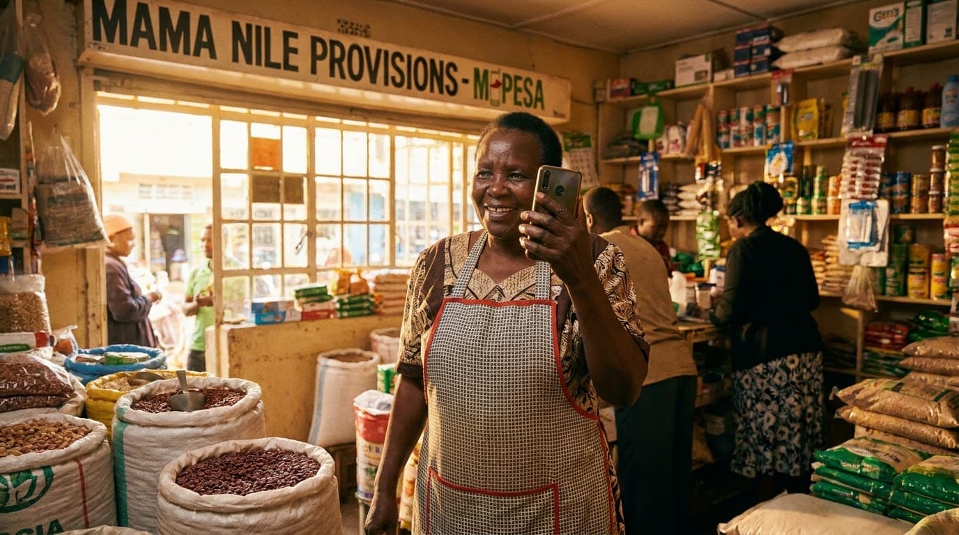 A shop owner taking an order on their phone