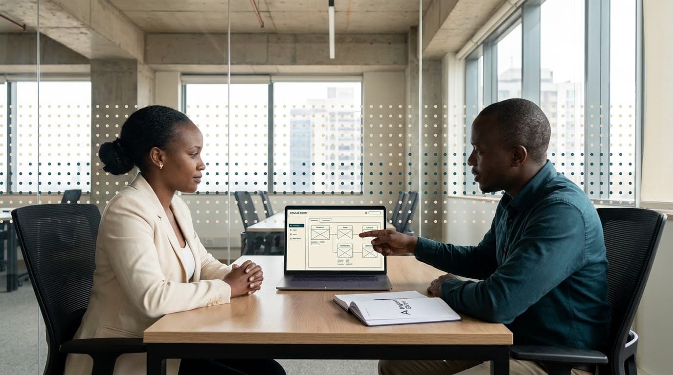 A collaborative business review session